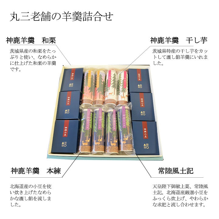 丸三老舗の羊羹 4種14個詰合せ